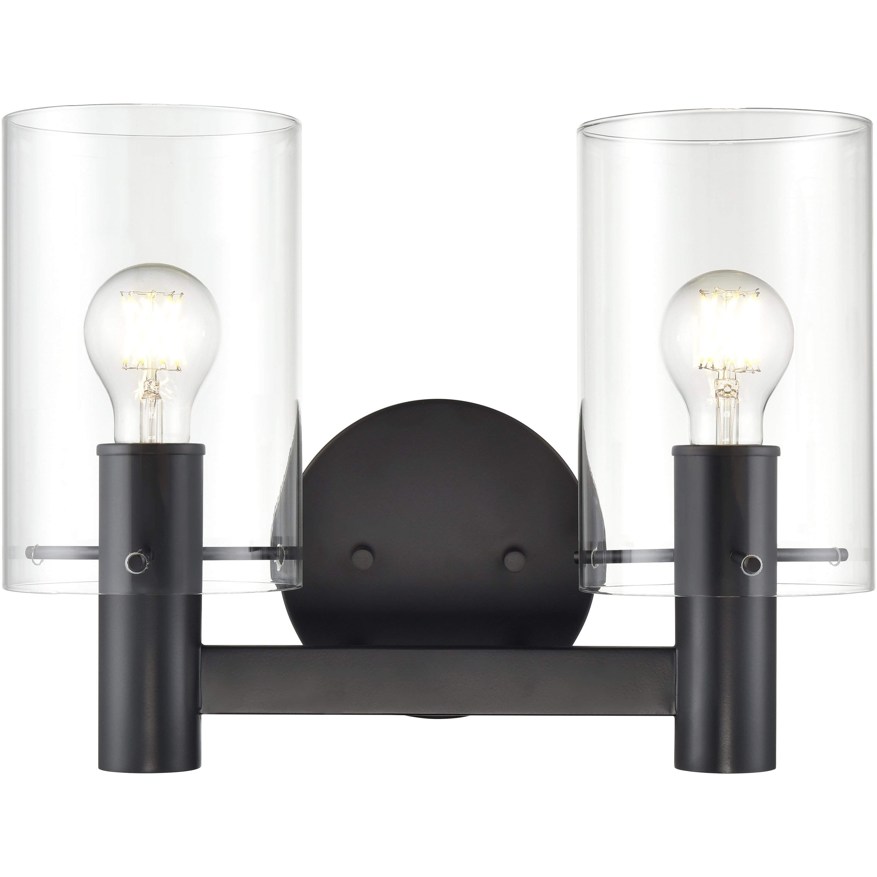 Apolla 2 Light 15 inch Matte Black Bathroom Vanity Light Wall Light